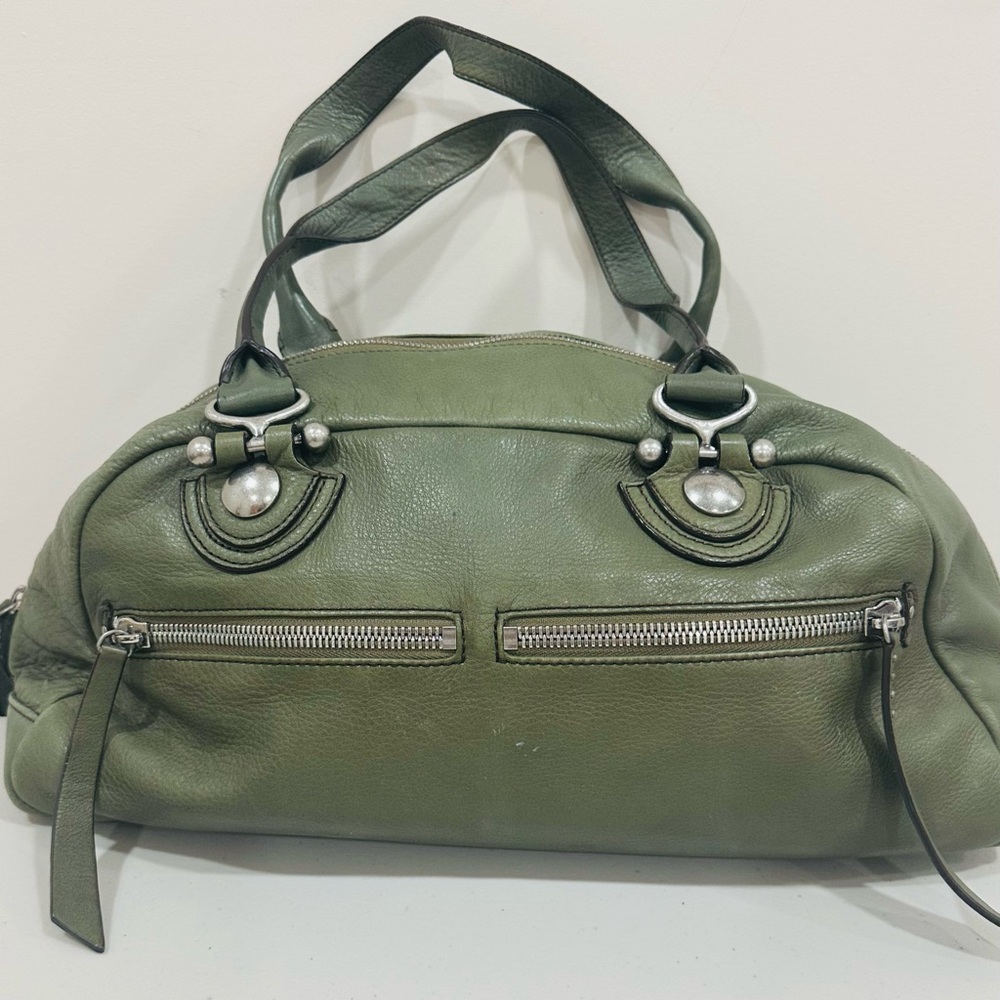 Hobo International Green Soft Leather Half Moon ShapedShoulder Bag Retro Elegant